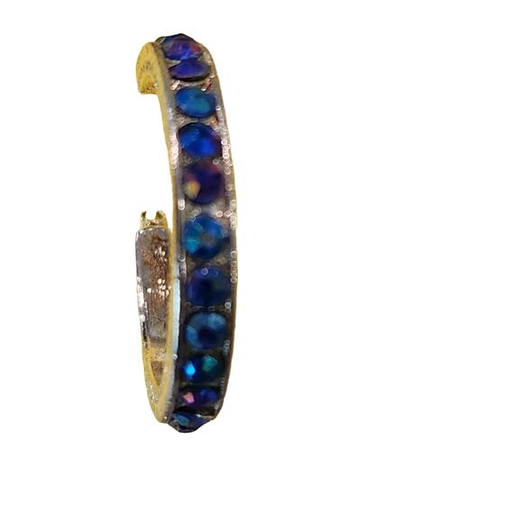 Artisan Collection Earrings Silvertone with Iridescent Blue Austrian Crystals - Picture 7 of 8